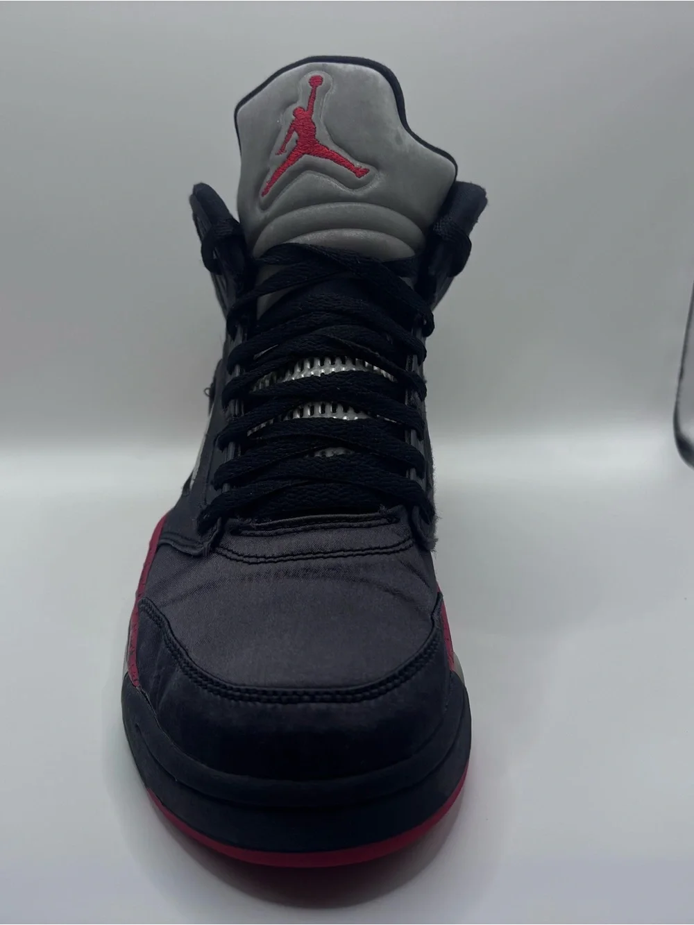 Air Jordan 5 Retro Satin Black Red, Men’s size 9, 136027-006